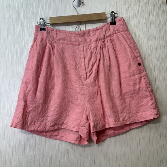 Scotch and Soda Pink Women's Shorts 100% Linen size Medium - Picture 1 of 8